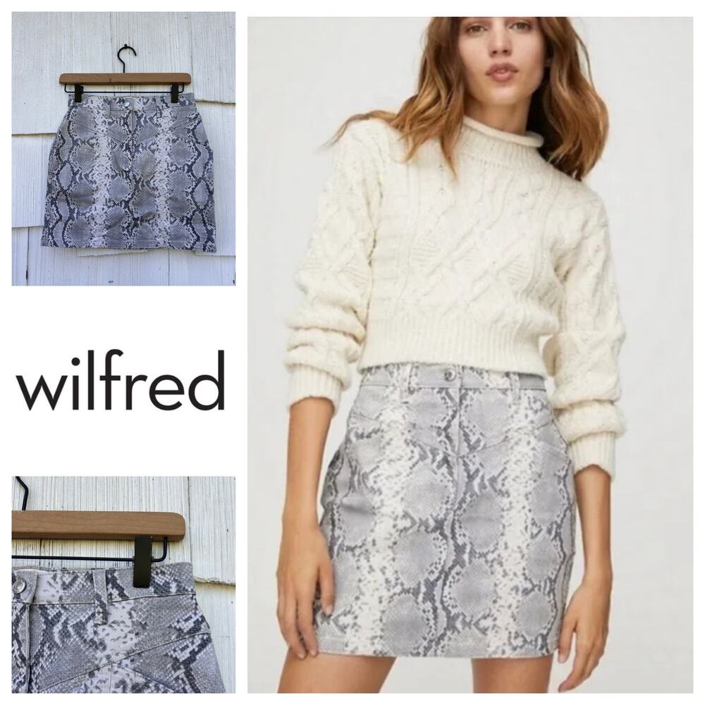 Aritzia Wilfred Free Kelsey Python Print Mini Skirt Size 2